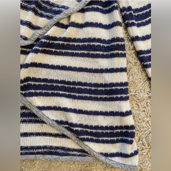 SPLENDID blue white striped long sleeve cardigan sweater large l - Picture 6 of 11